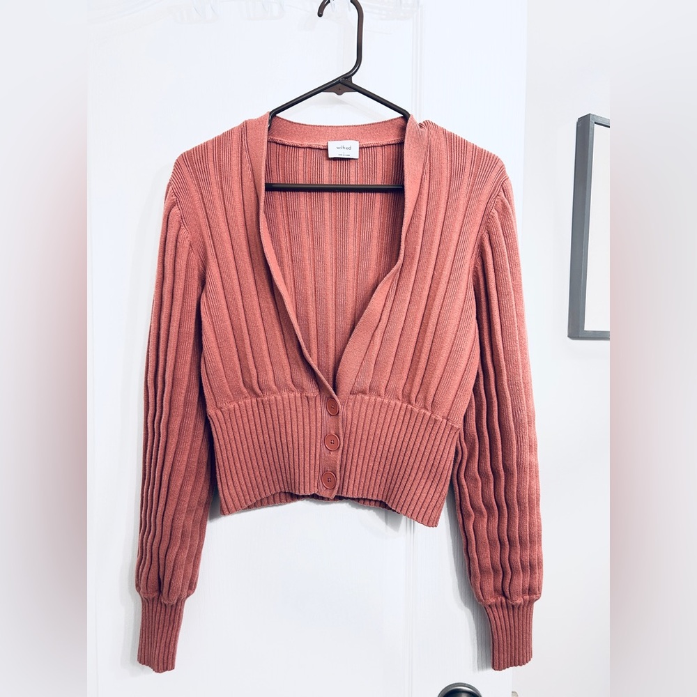 Aritzia Wilfred Plunge Front Cardigan • Size Large - Picture 4 of 10